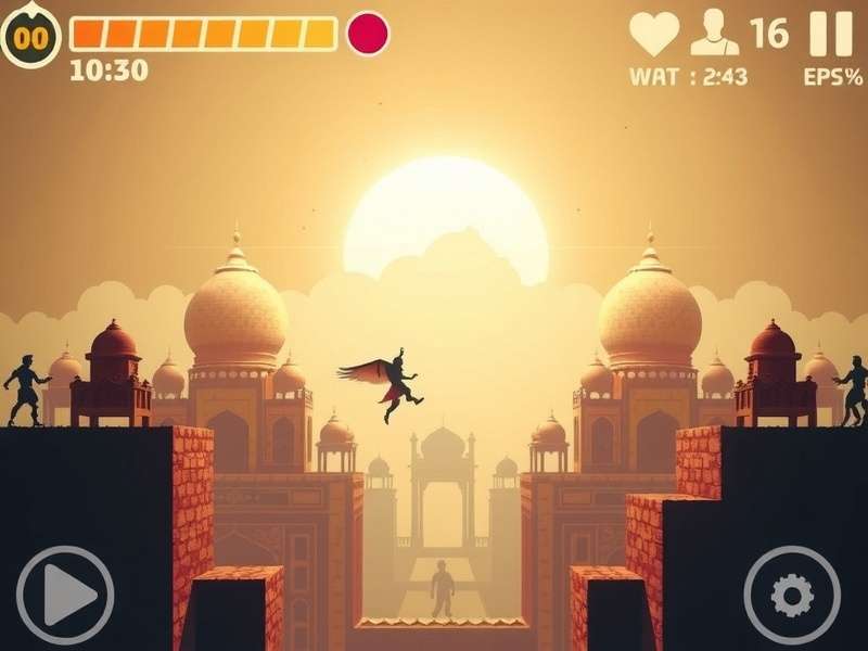 Luminous Flyer gameplay screenshot showing player flying through Indian monuments
